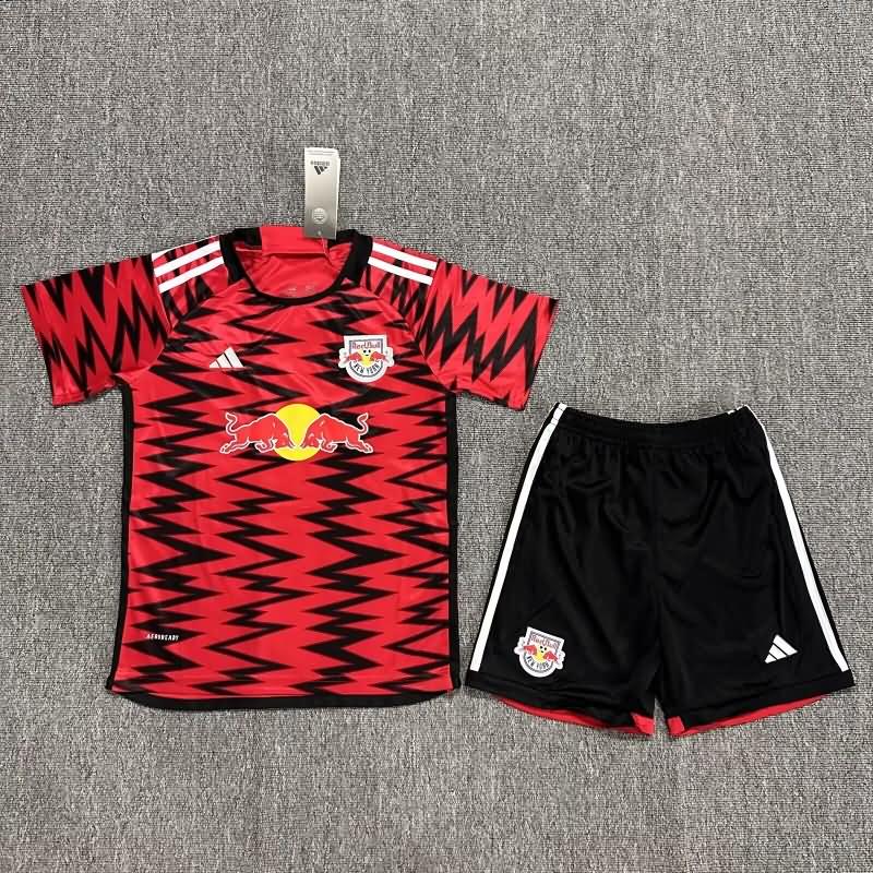 Kids Red Bull New York 2024 Home Soccer Jersey And Shorts