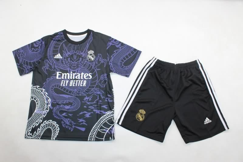 Kids Real Madrid 24/25 Special Soccer Jersey And Shorts 02