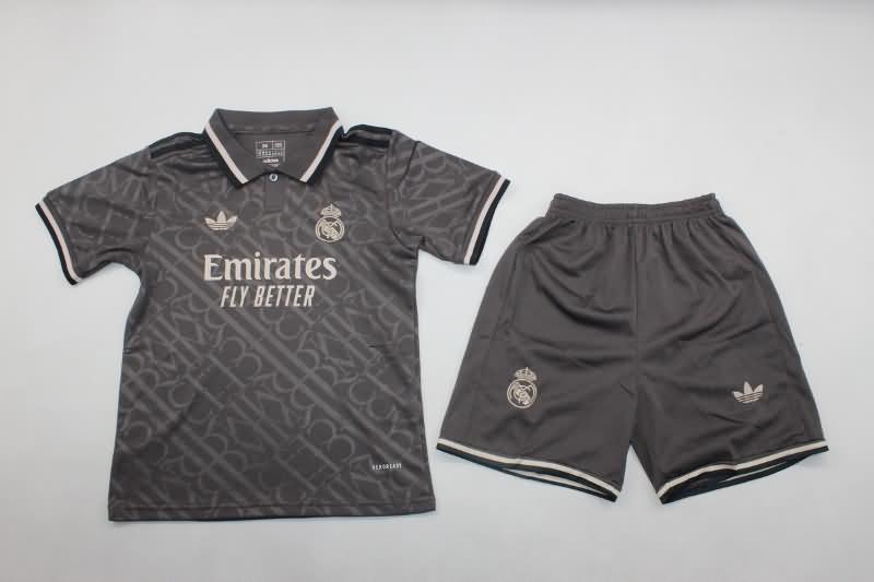 Kids Real Madrid 24/25 Third Soccer Jersey And Shorts Leaked