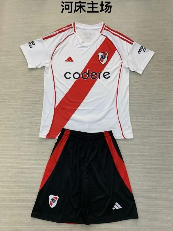 Kids River Plate 2024 Home Soccer Jersey And Shorts