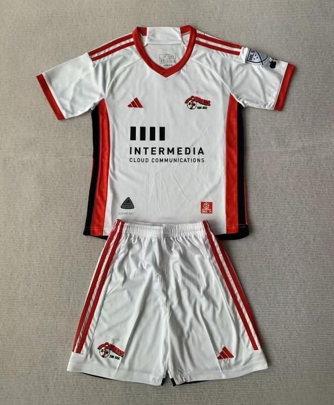 Kids San Jose Earthquakes 2024 Away Soccer Jersey And Shorts