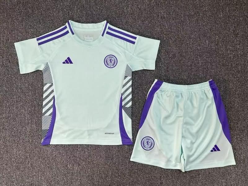 Kids Scotland 2024 Away Soccer Jersey And Shorts
