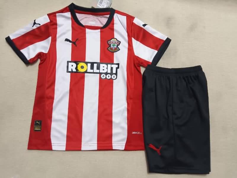 Kids Southampton 24/25 Home Soccer Jersey And Shorts