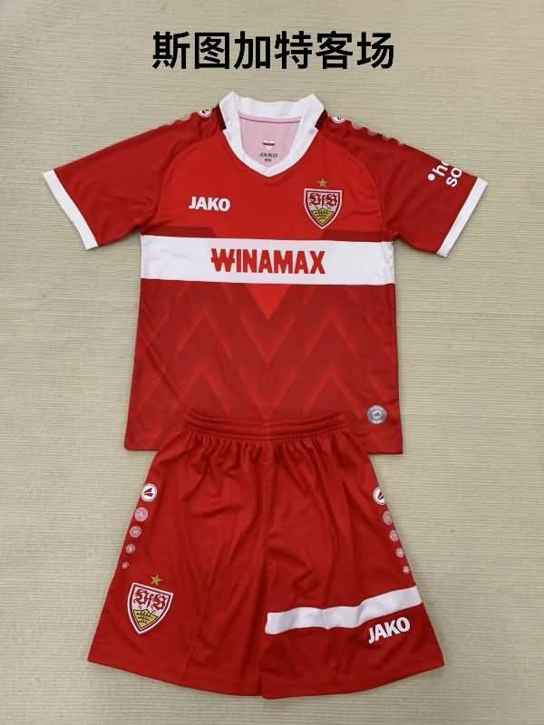 Kids Stuttgart 24/25 Away Soccer Jersey And Shorts