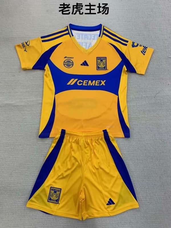 Kids Tigres UANL 24/25 Home Soccer Jersey And Shorts