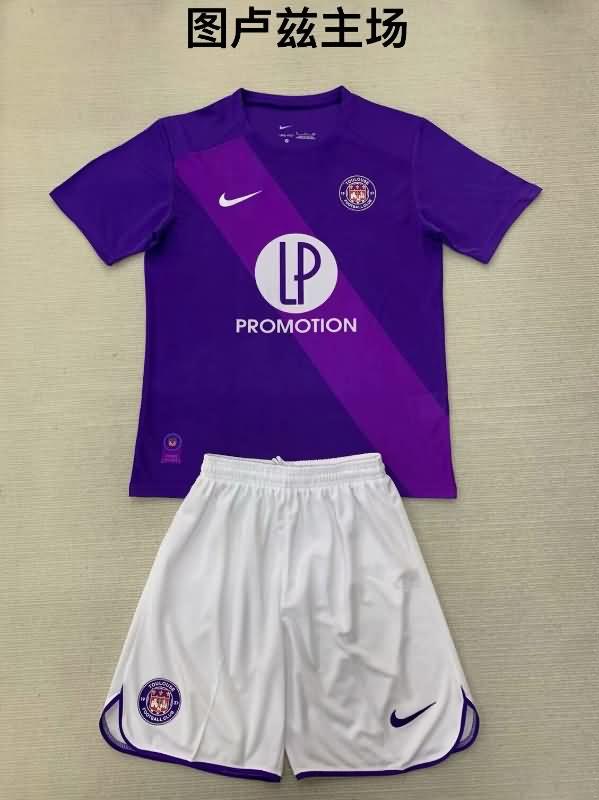 Kids Toulouse 24/25 Home Soccer Jersey And Shorts