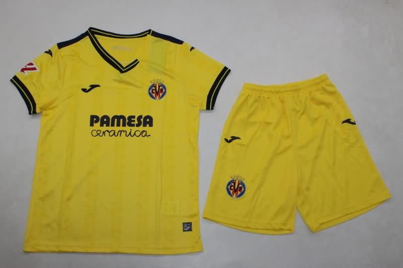 Kids Villarreal 24/25 Home Soccer Jersey And Shorts