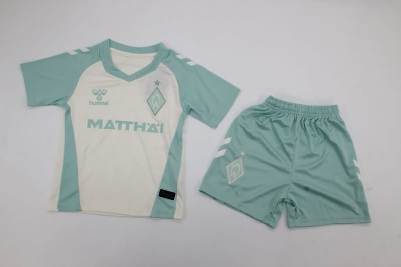 Kids Werder Bremen 24/25 Away Soccer Jersey And Shorts