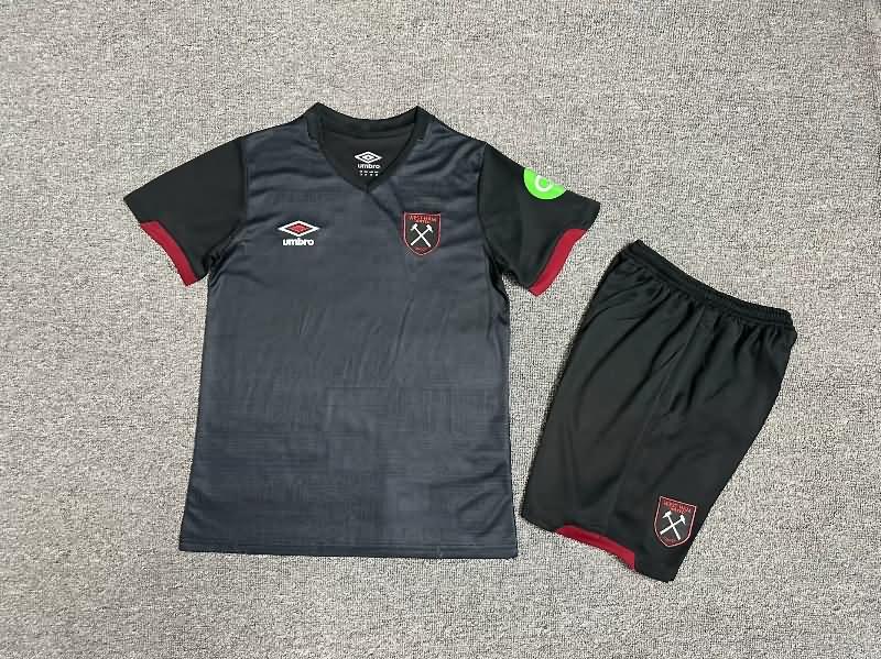 Kids West Ham 24/25 Away Soccer Jersey And Shorts