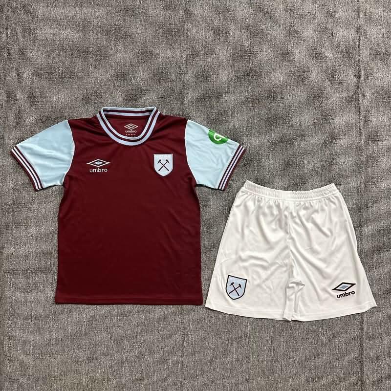 Kids West Ham 24/25 Home Soccer Jersey And Shorts