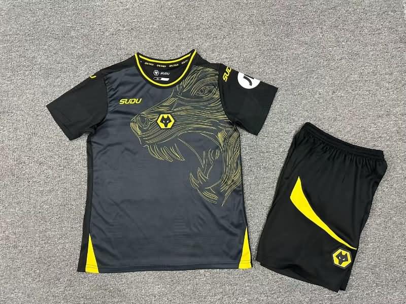 Kids Wolves 24/25 Away Soccer Jersey And Shorts