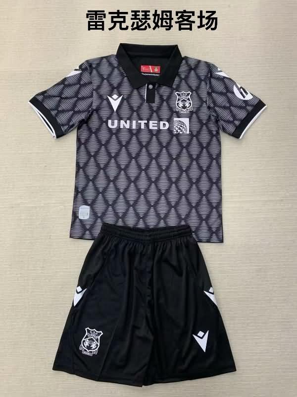 Kids Wrexham 24/25 Away Soccer Jersey And Shorts