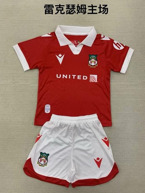 Kids Wrexham 24/25 Home Soccer Jersey And Shorts