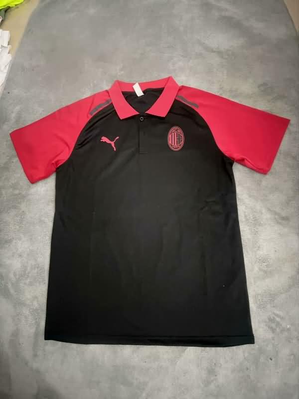 AAA Quality AC Milan 24/25 Black Polo Soccer T-Shirt