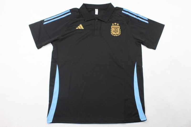 AAA Quality Argentina 2024 Black Polo Soccer T-Shirt
