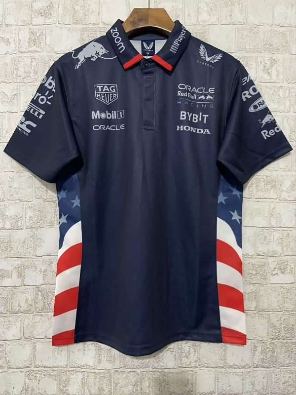 AAA Quality Red Bull 2024 Dark Blue Polo Soccer T-Shirt