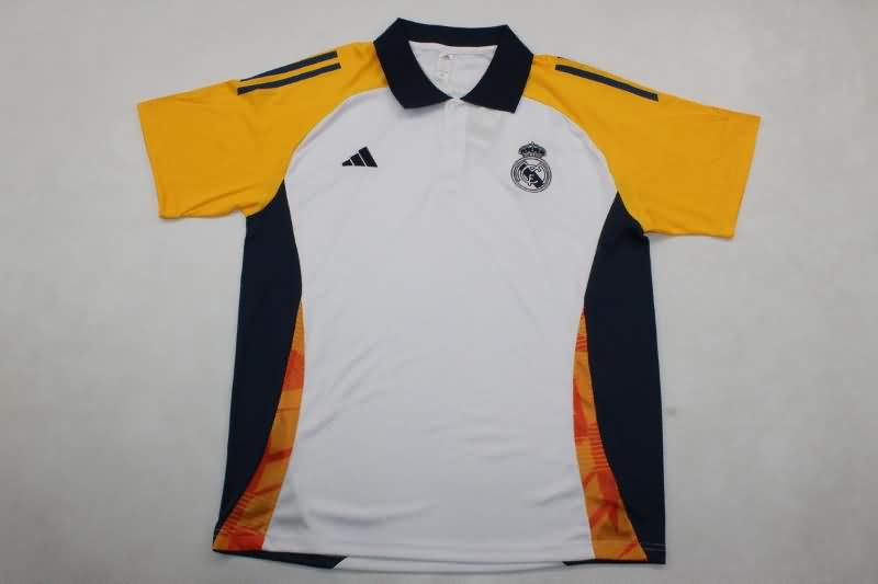 AAA Quality Real Madrid 24/25 White Polo Soccer T-Shirt 02