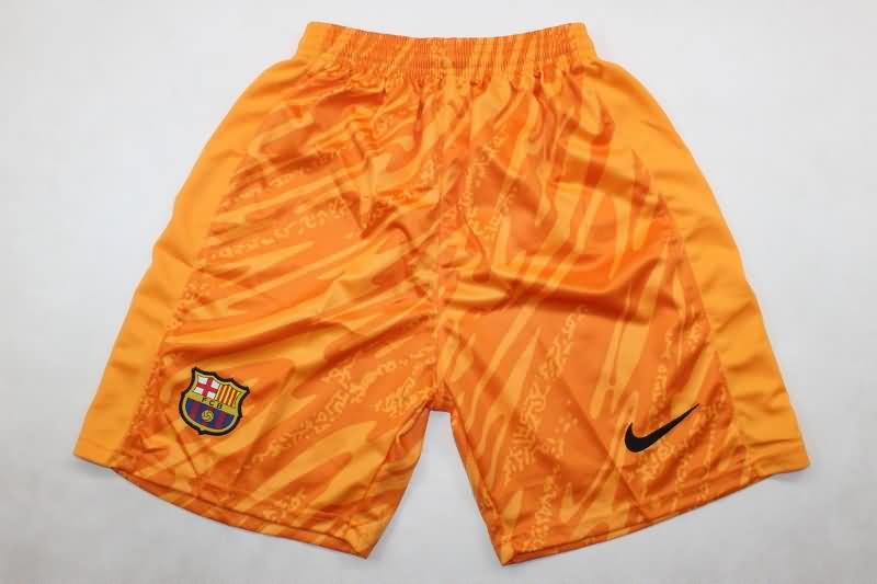 AAA Quality Barcelona 24/25 Goalkeeper Orange Soccer Shorts