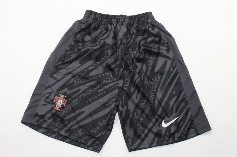 AAA Quality Portugal 2024 Goalkeeper Black Soccer Shorts