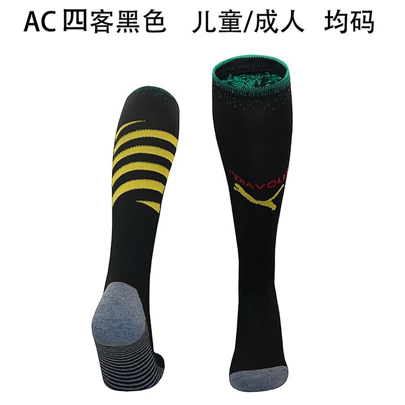 AAA Quality AC Milan 24/25 Black Soccer Socks