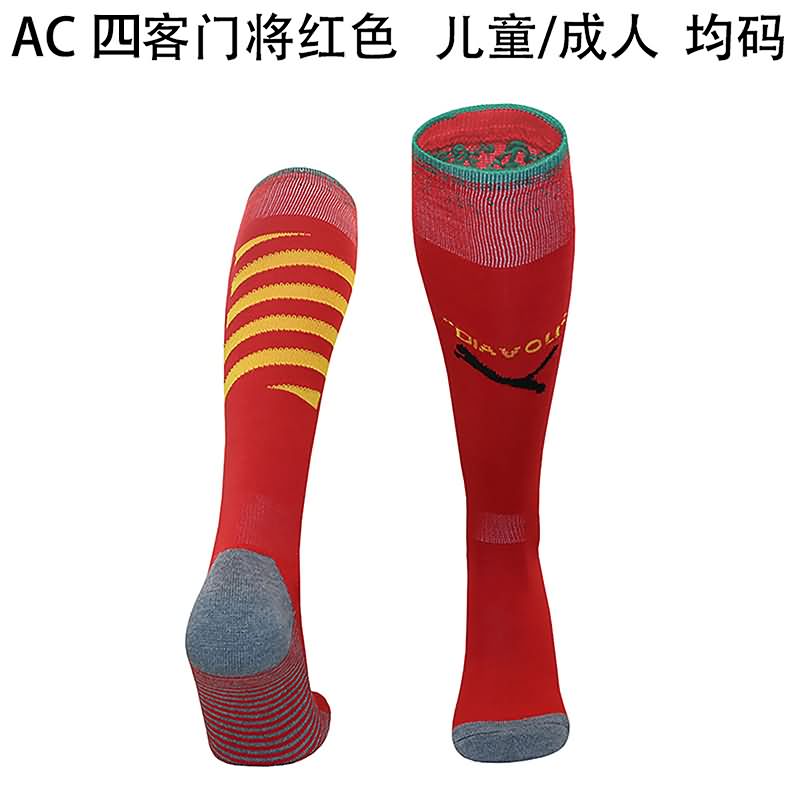 AAA Quality AC Milan 24/25 Red Soccer Socks