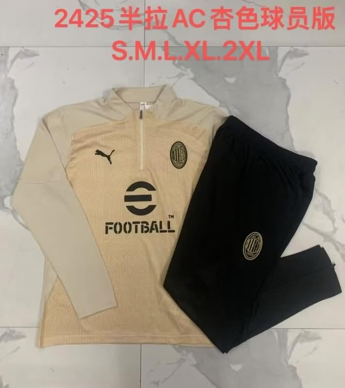 AAA Quality AC Milan 24/25 Gold Soccer Tracksuit