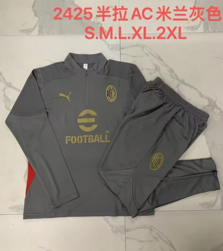 AAA Quality AC Milan 24/25 Grey Soccer Tracksuit 03