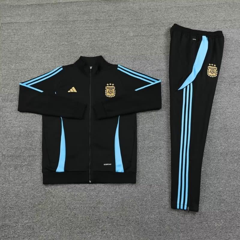 AAA Quality Argentina 2024 Black Soccer Tracksuit 02