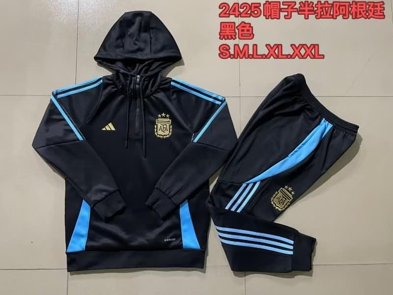 AAA Quality Argentina 2024 Black Soccer Tracksuit 03