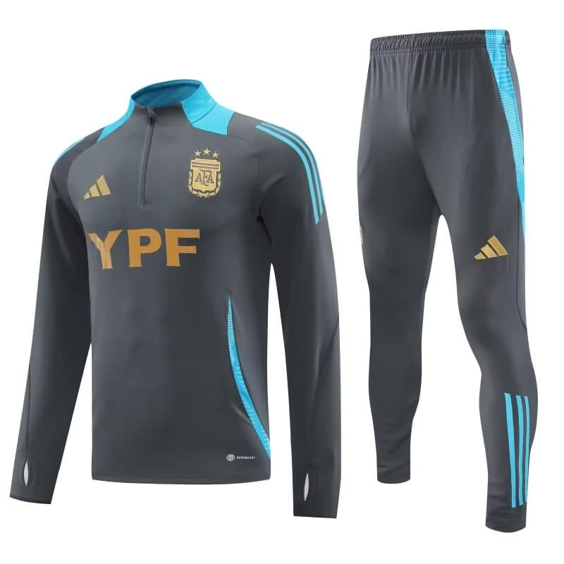 AAA Quality Argentina 2024 Grey Soccer Tracksuit 02