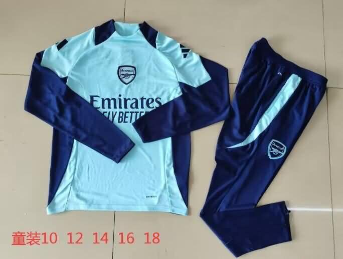 Kids AAA Quality Arsenal 24/25 Light Blue Soccer Tracksuit