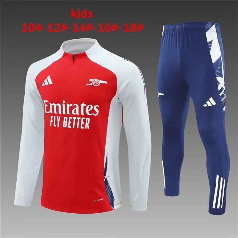 Kids AAA Quality Arsenal 24/25 Red Soccer Tracksuit