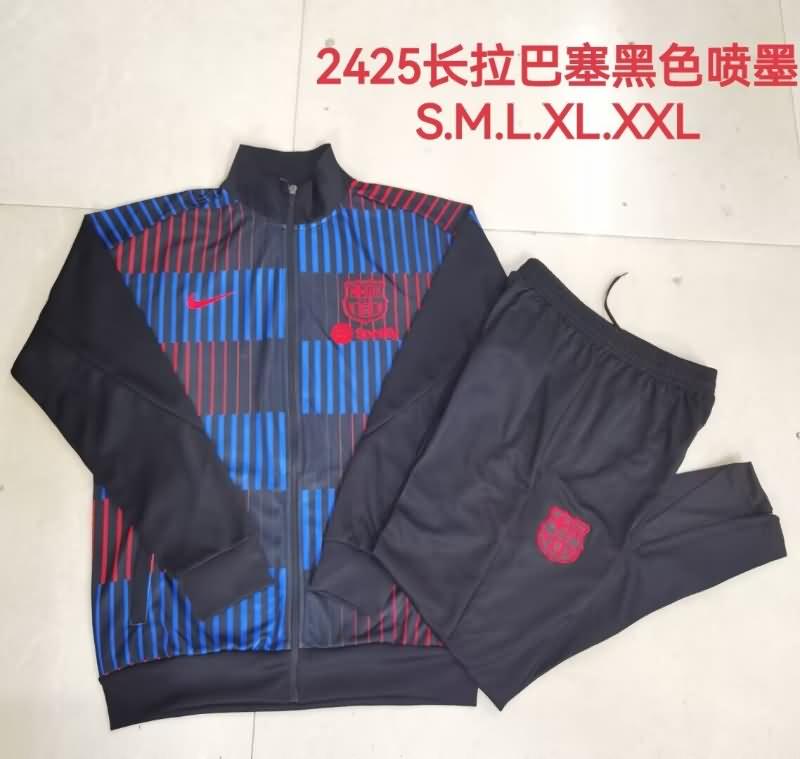 AAA Quality Barcelona 24/25 Black Soccer Tracksuit 06