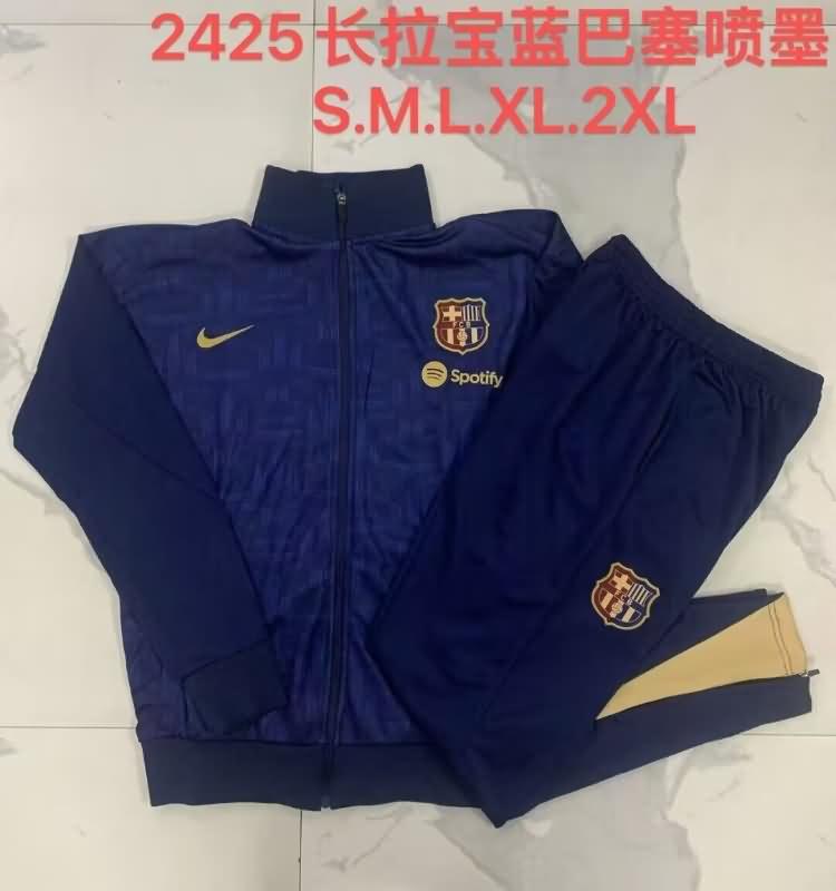 AAA Quality Barcelona 24/25 Dark Blue Soccer Tracksuit