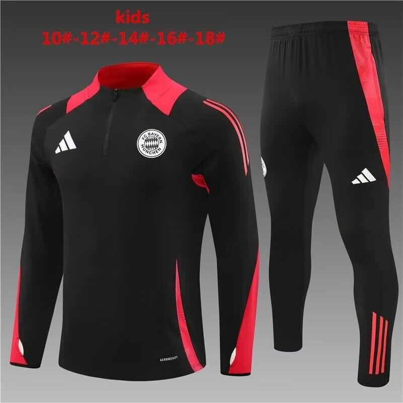 Kids AAA Quality Bayern Munich 24/25 Black Soccer Tracksuit