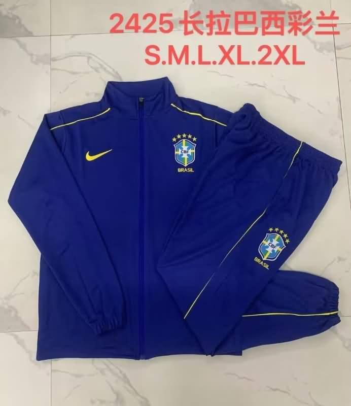 AAA Quality Brazil 2024 Dark Blue Soccer Tracksuit