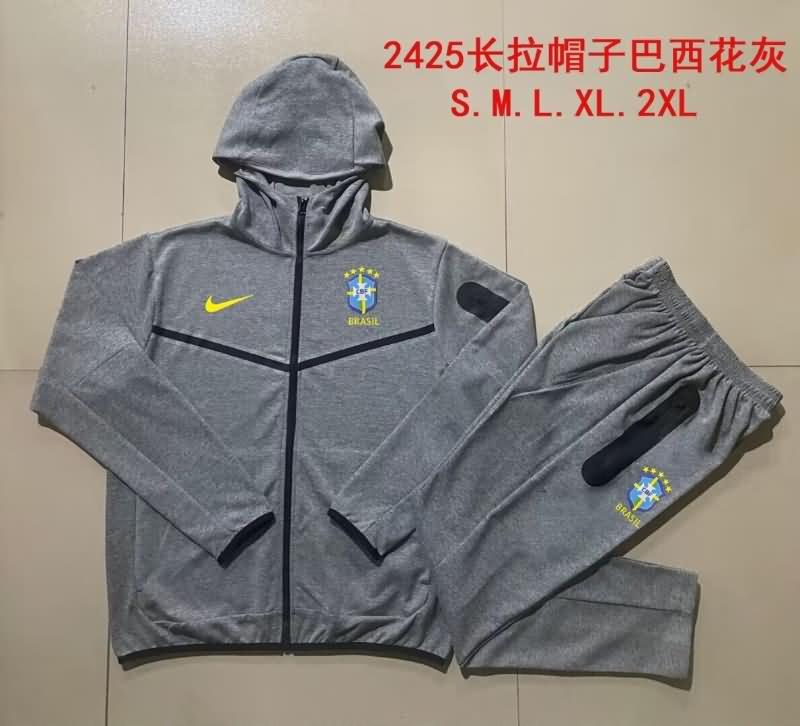 AAA Quality Brazil 2024 Grey Soccer Tracksuit