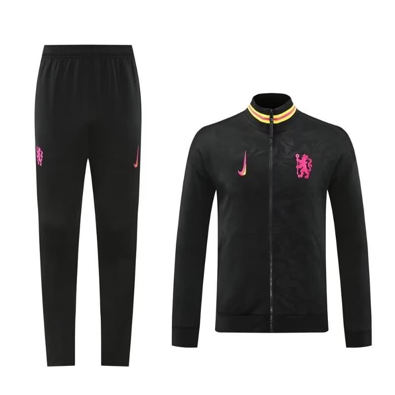 AAA Quality Chelsea 24/25 Black Soccer Tracksuit