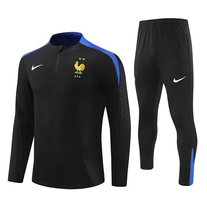 AAA Quality France 2024 Black Soccer Tracksuit