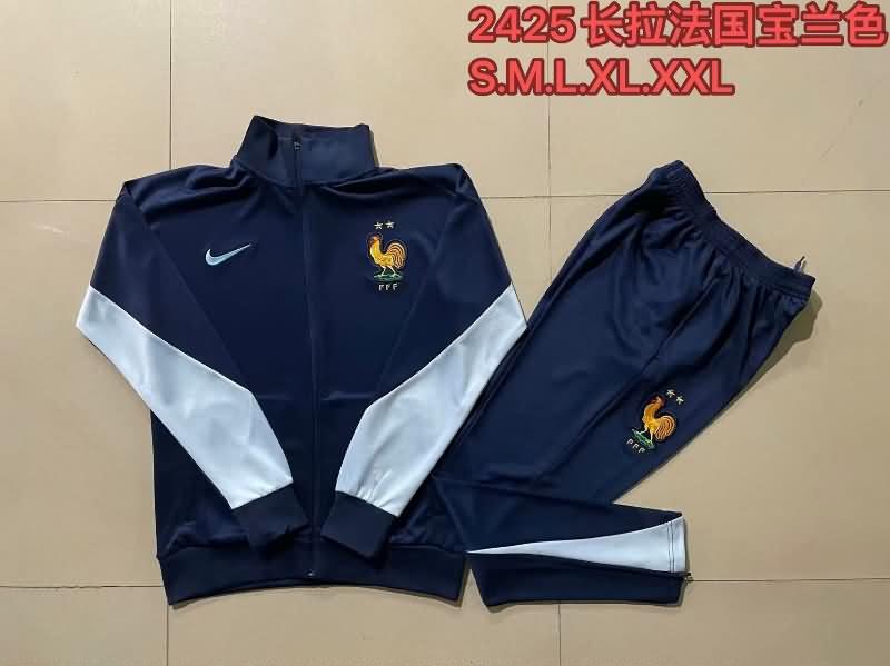 AAA Quality France 2024 Dark Blue Soccer Tracksuit 02