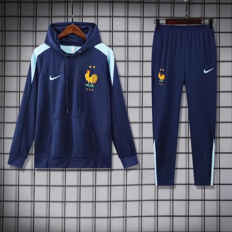 AAA Quality France 2024 Dark Blue Soccer Tracksuit 03