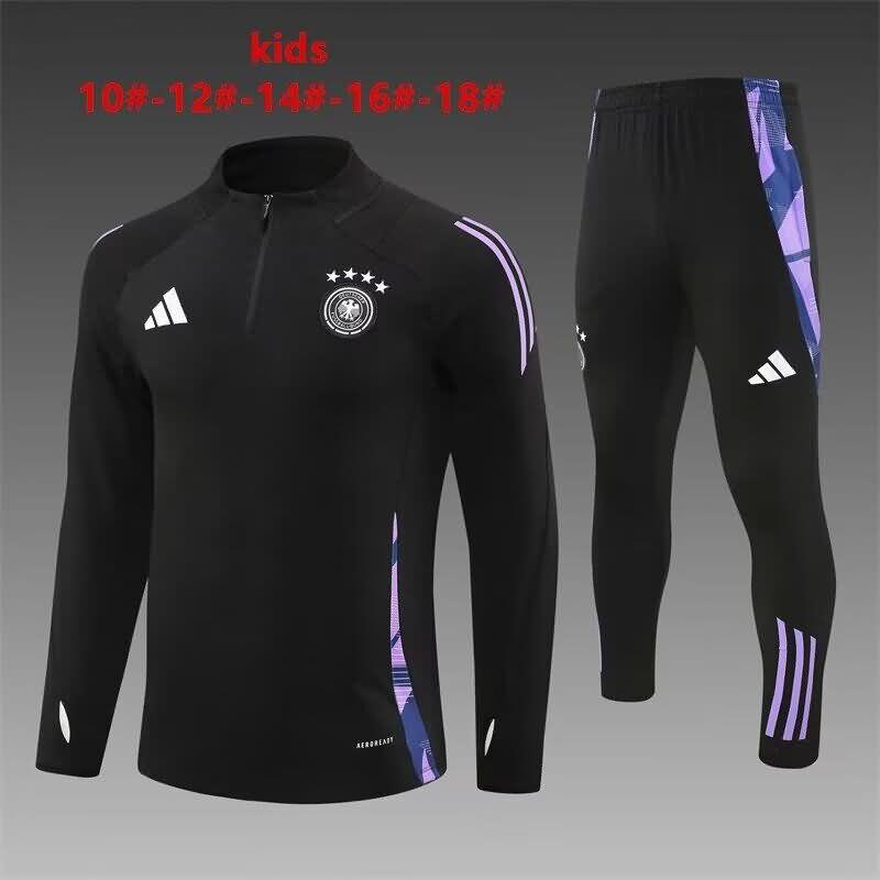 Kids AAA Quality Germany 2024 Black Soccer Tracksuit