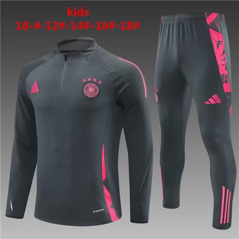 Kids AAA Quality Germany 2024 Grey Soccer Tracksuit