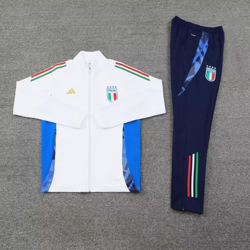 AAA Quality Italy 2024 White Soccer Tracksuit 04