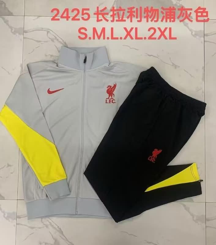 AAA Quality Liverpool 24/25 Grey Soccer Tracksuit