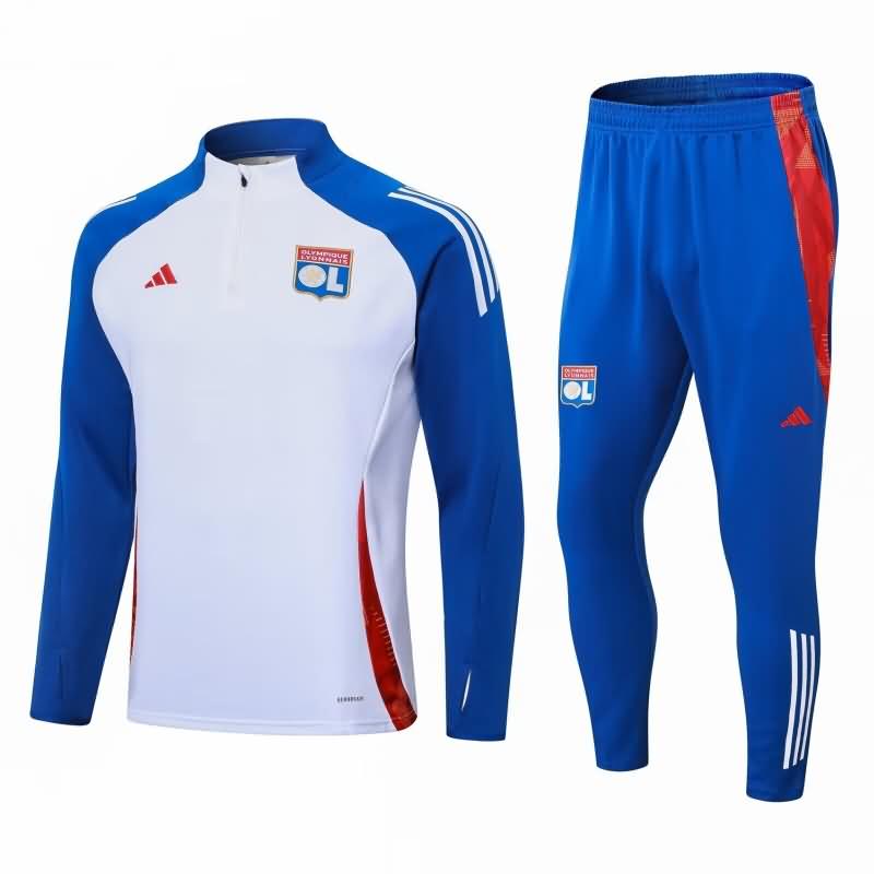 AAA Quality Lyon 24/25 White Soccer Tracksuit