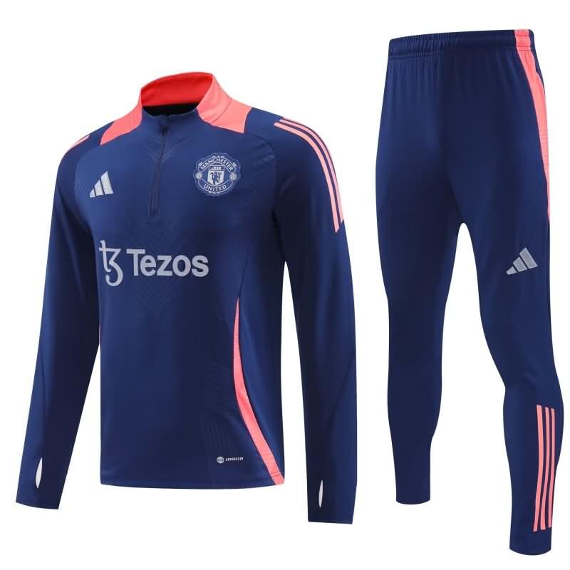 AAA Quality Manchester United 24/25 Dark Blue Soccer Tracksuit 02