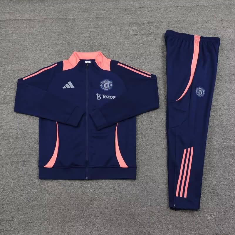 AAA Quality Manchester United 24/25 Dark Blue Soccer Tracksuit 03