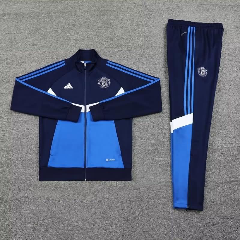 AAA Quality Manchester United 24/25 Dark Blue Soccer Tracksuit 04