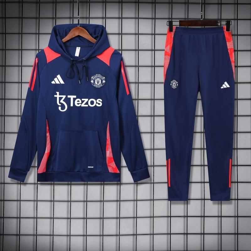 AAA Quality Manchester United 24/25 Dark Blue Soccer Tracksuit 05